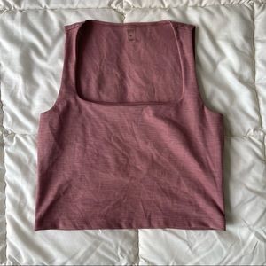 Beyond Yoga Heather Ribbed Cropped Tank